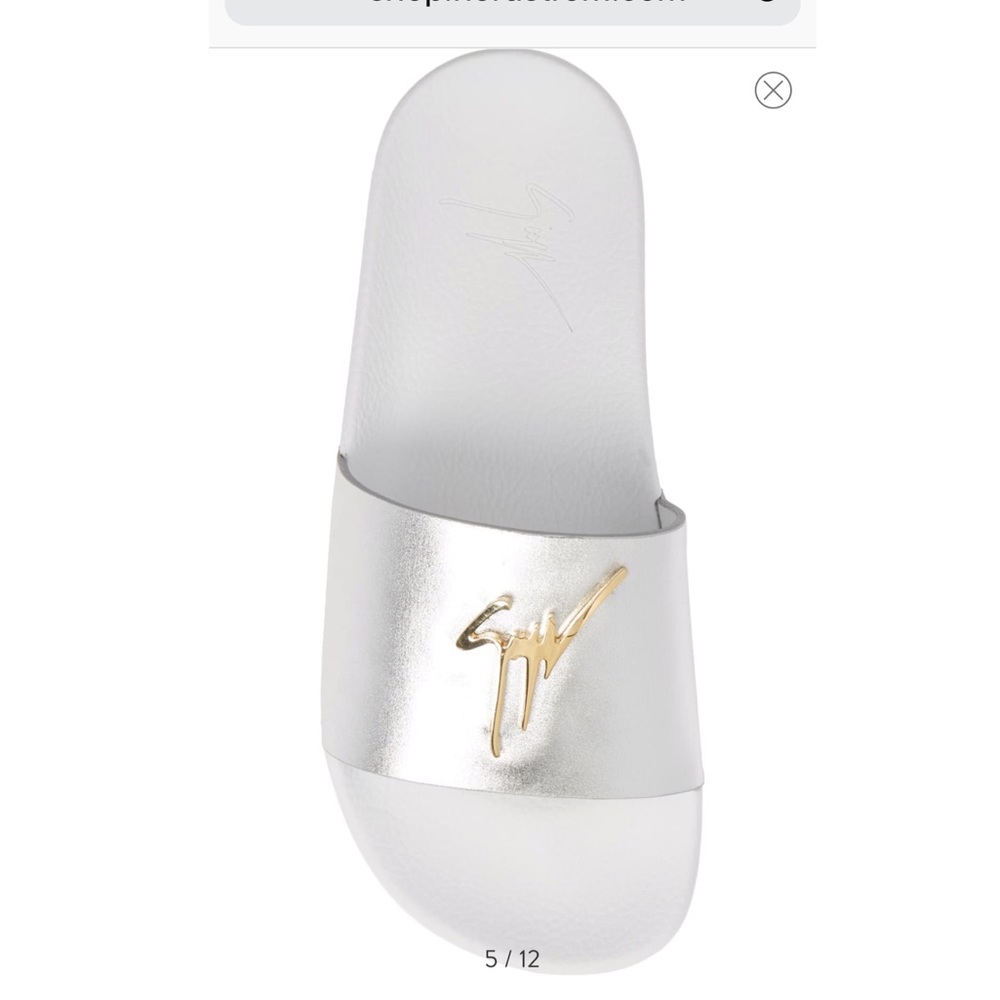 Giuseppe Zanotti white slide sandals 38 7 7.5